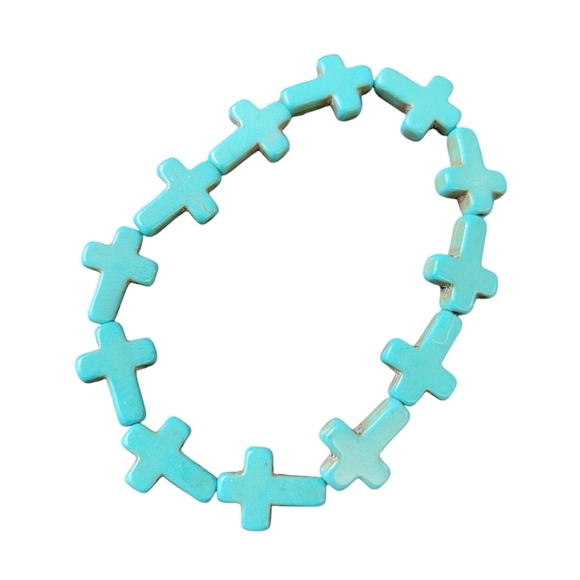 Turquoise Cross Bracelet - Picture 4 of 5